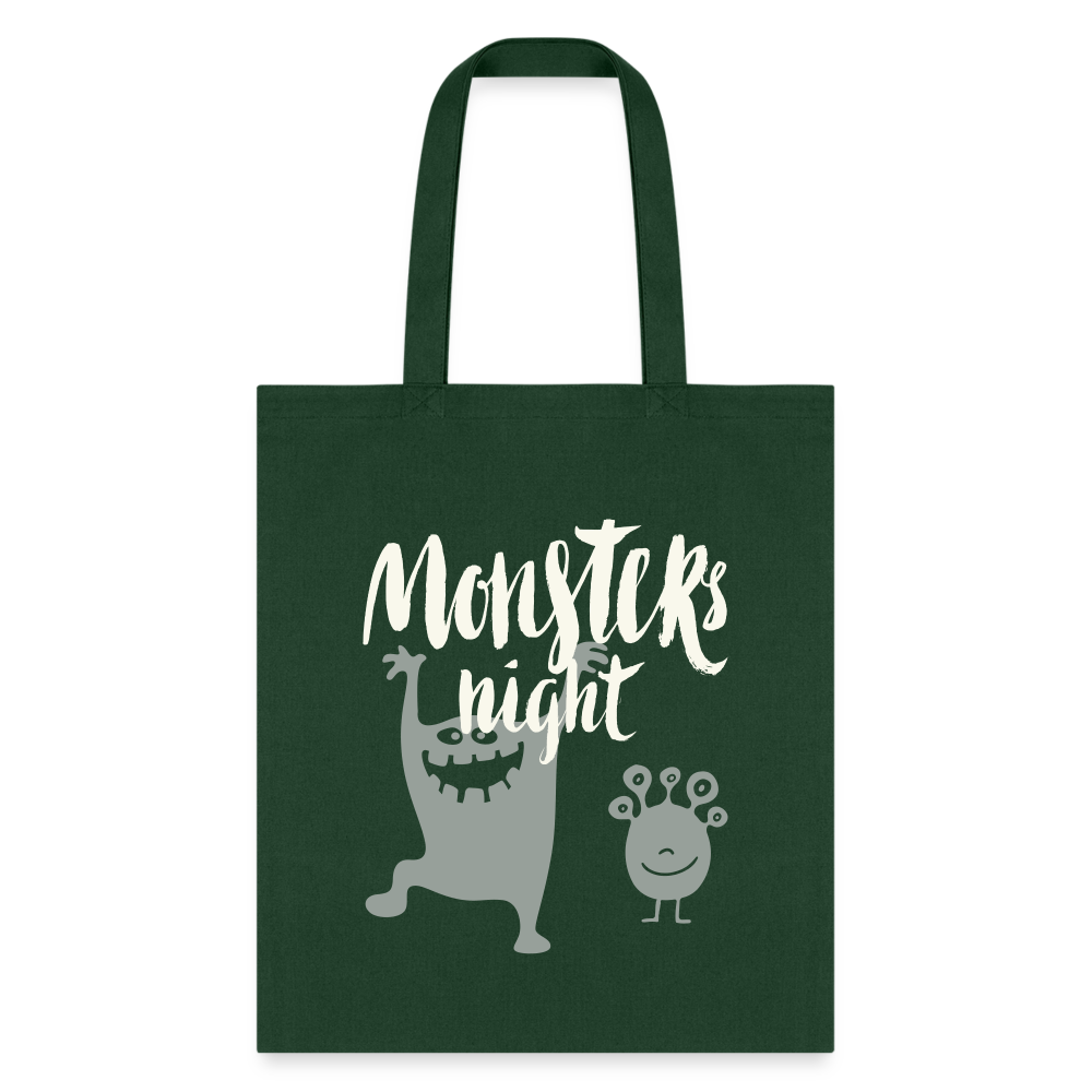 Monster Night Tote Bag - forest green