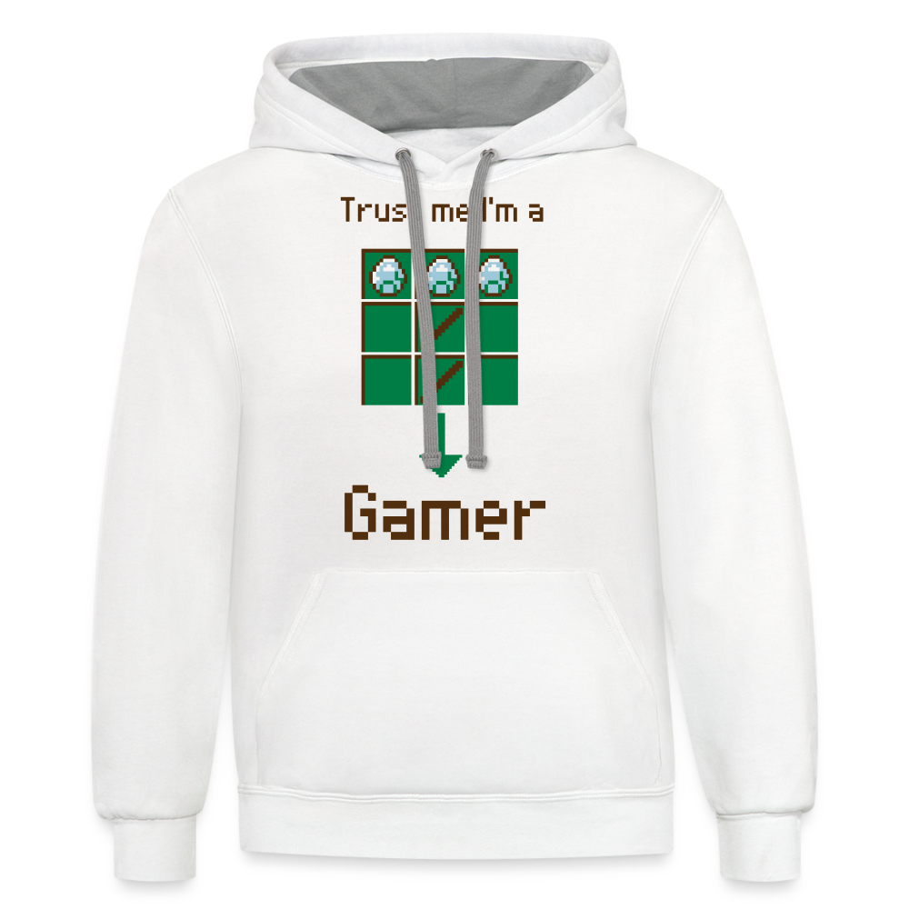 Trust me I'm a gamer Contrast Hoodie - white/gray