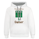 Trust me I'm a gamer Contrast Hoodie - white/gray