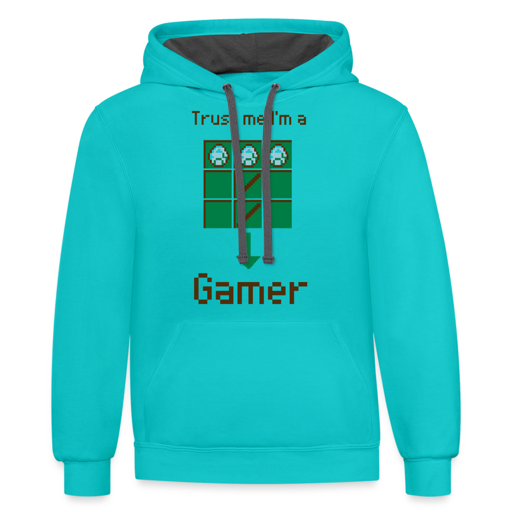 Trust me I'm a gamer Contrast Hoodie - scuba blue/asphalt