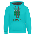 Trust me I'm a gamer Contrast Hoodie - scuba blue/asphalt